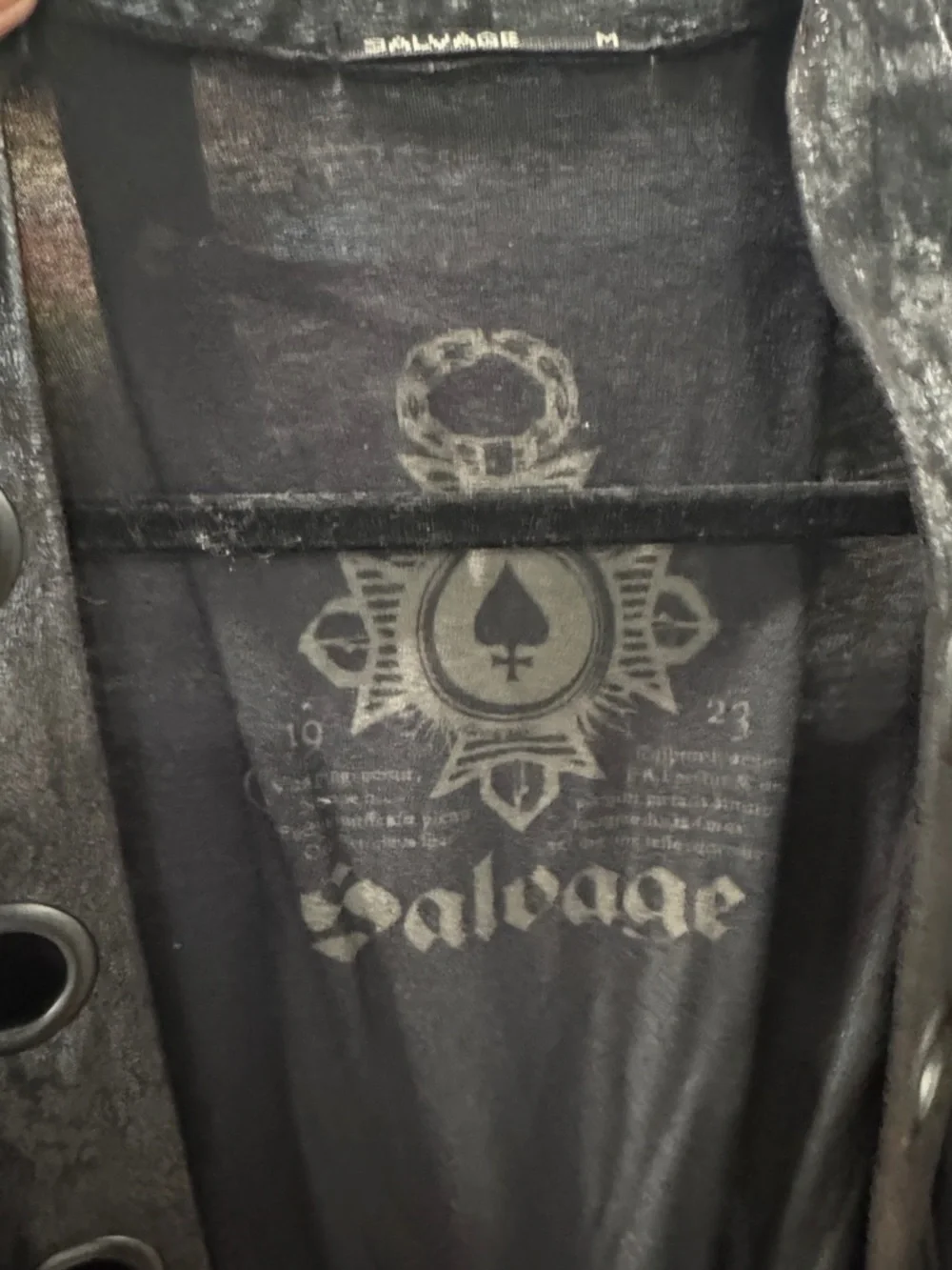 Salvage Black Sleeveless Grommet Front Vest sz M - Picture 4 of 4